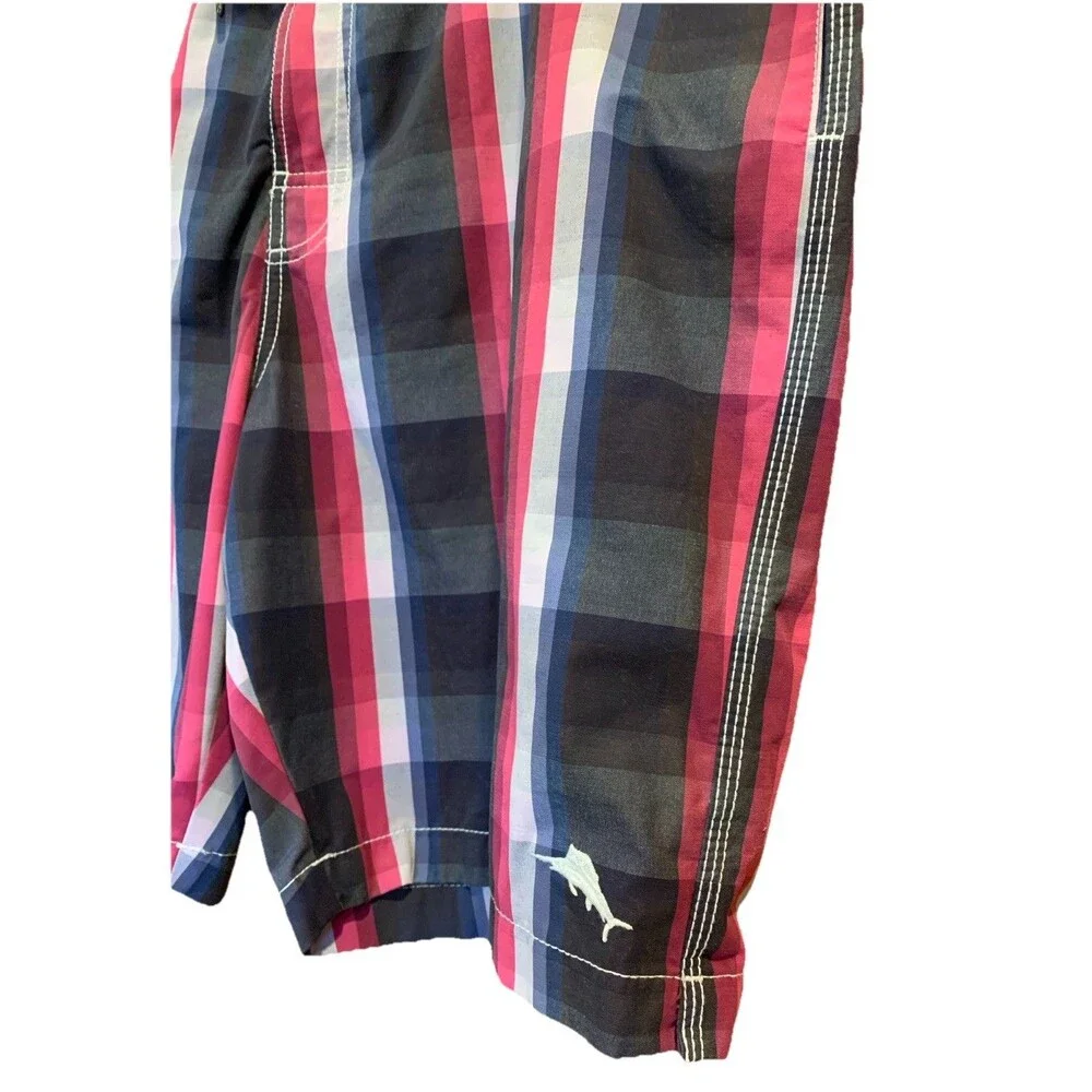 Tommy Bahama Men’s Sz XL Swim Trunks Swimsuit Check Lined Preppy Beach Vacation